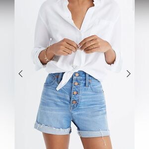 Madewell High Rise Button Front Denim Shorts